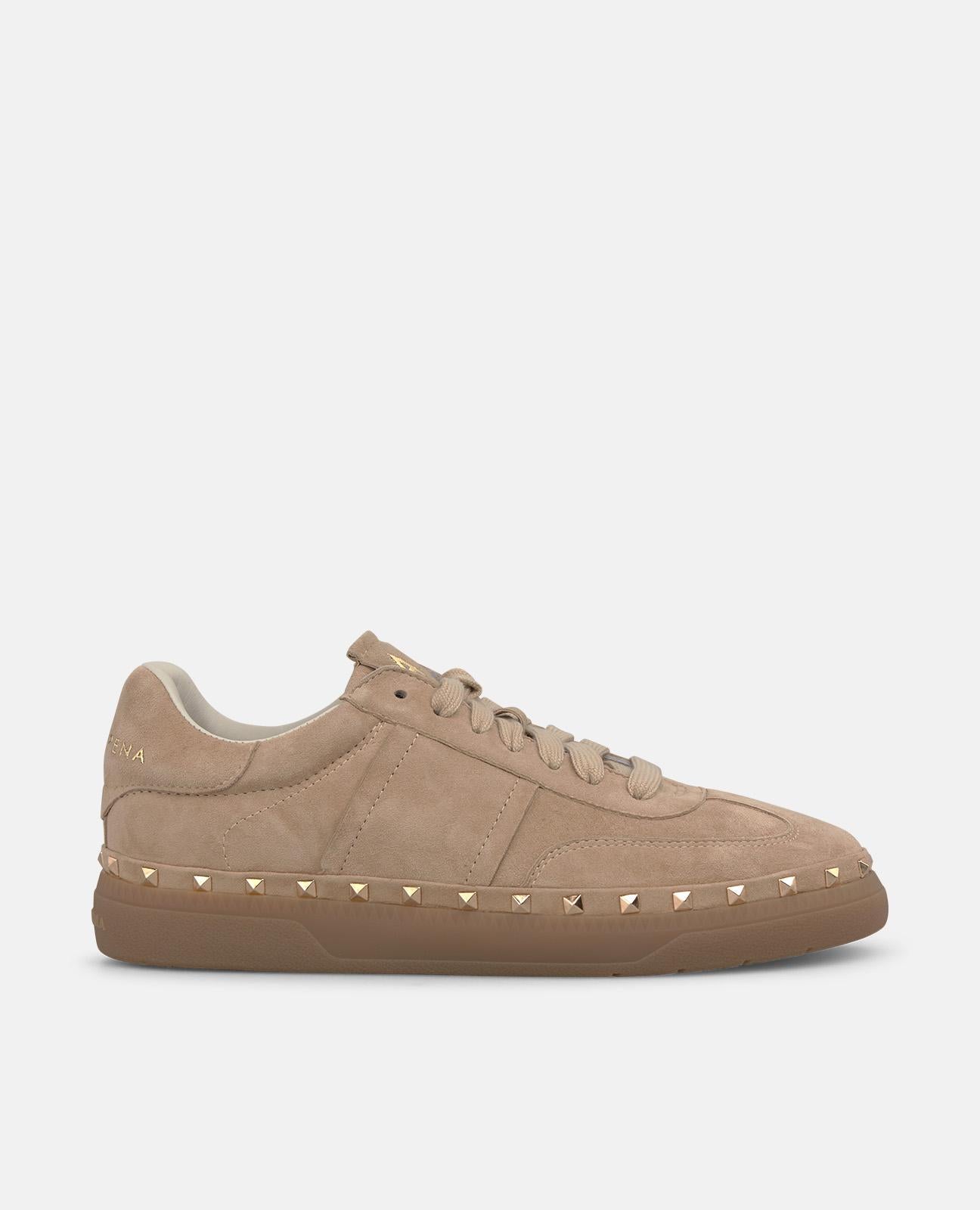 alma-en-pena-sneaker-mit-metallic-nieten-damen-freizeit-sneaker-beige-2-5-cm image 1