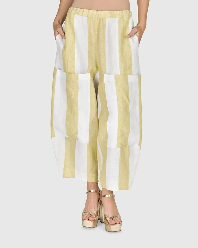 alembika-boardwalk-pants-damen-leinenhose-citron image 1