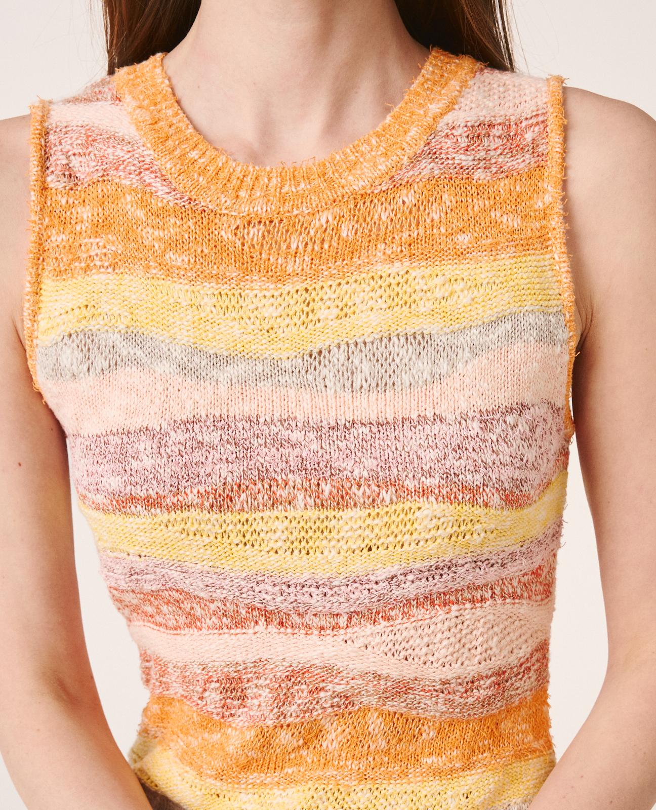 alma-en-pena-midi-knit-dress-strickkleid-orange-geometrie-rmellos image 5