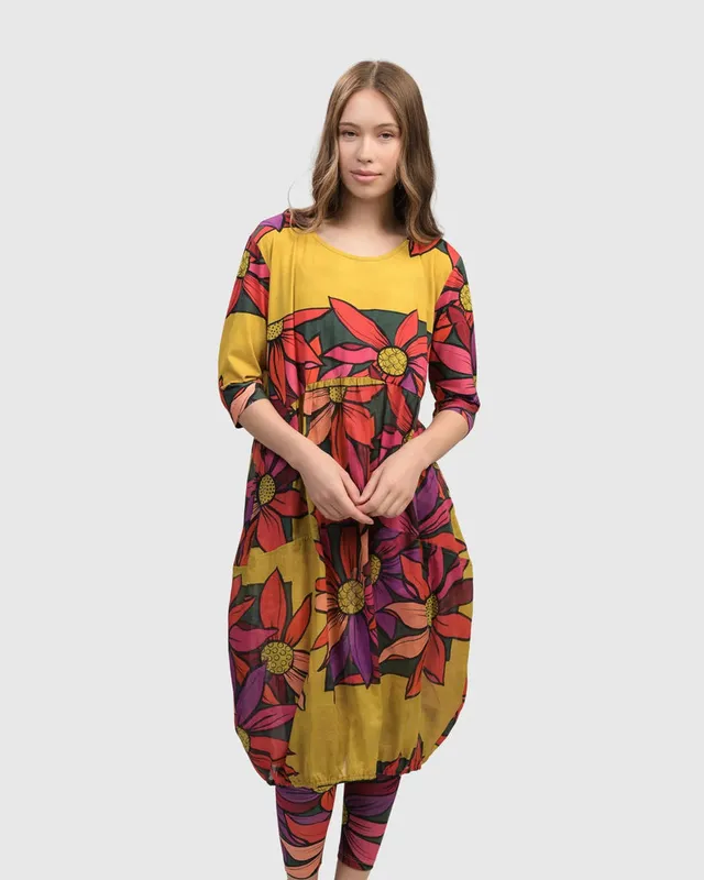 alembika-jasmine-relaxed-dress-midi-kleid-bouquet image 1