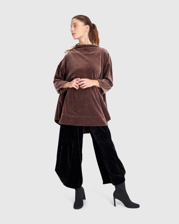 alembika-everyday-velvet-trapeze-top-sepia image 2