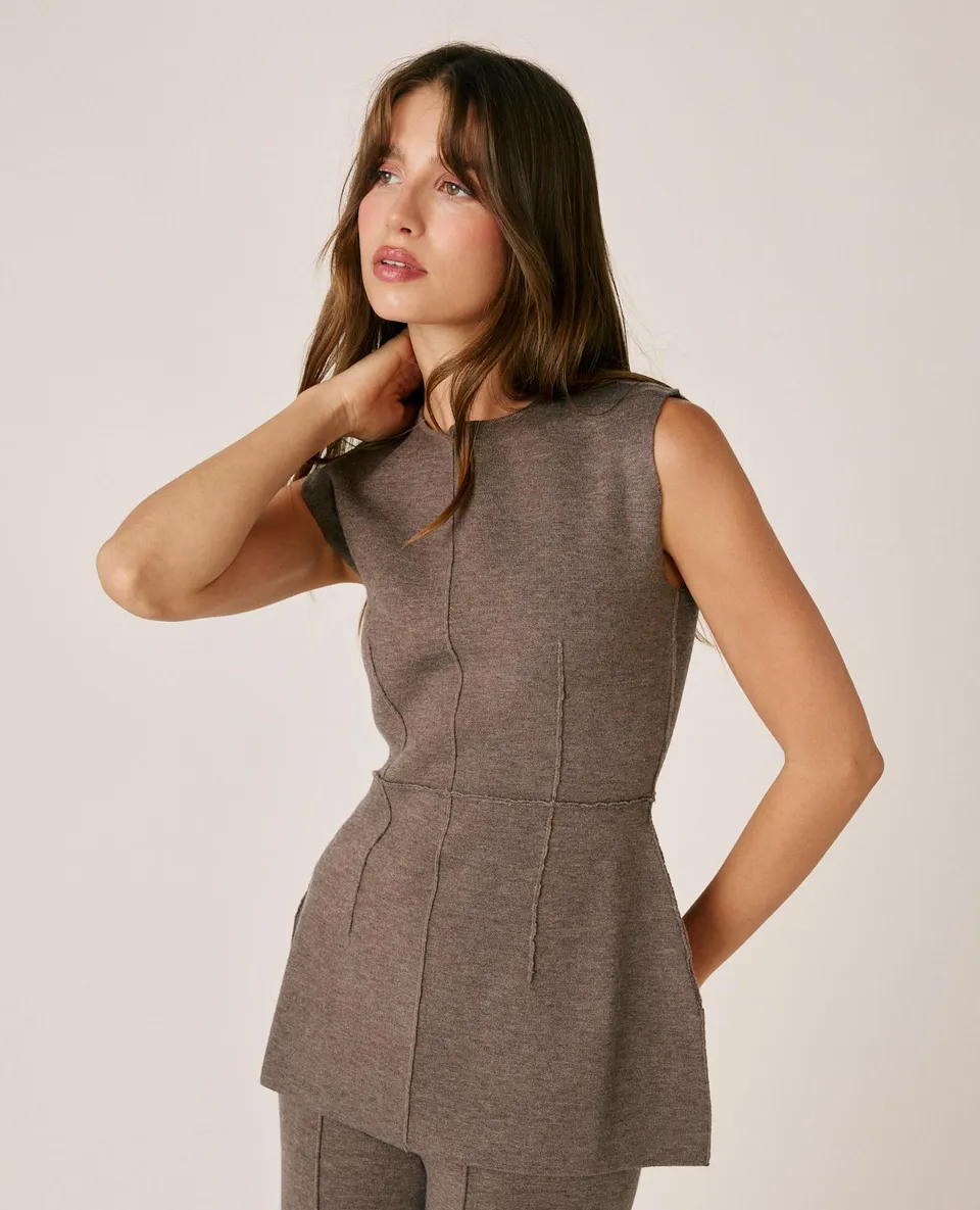 alma-en-pena-strick-top-rmellos-braun-wollmix image 1