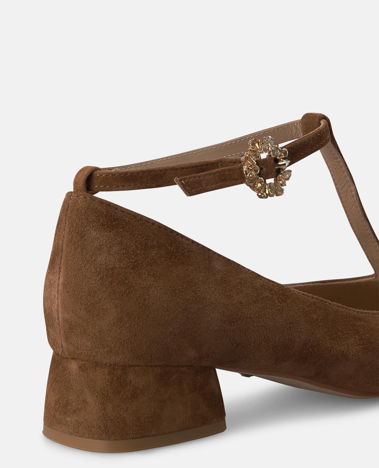 alma-en-pena-leder-pumps-camel-t-riemen-3-5-cm-blockabsatz image 4