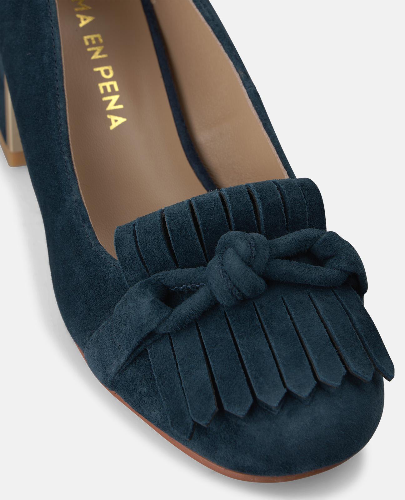 alma-en-pena-wildleder-pumps-mit-fransen-5-5-cm-blau image 4