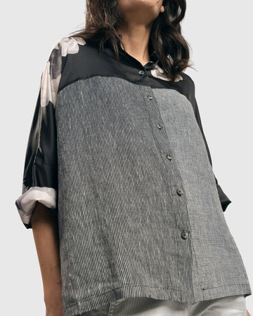 alembika-mia-rose-yoked-leinen-bluse-grey-mix image 5