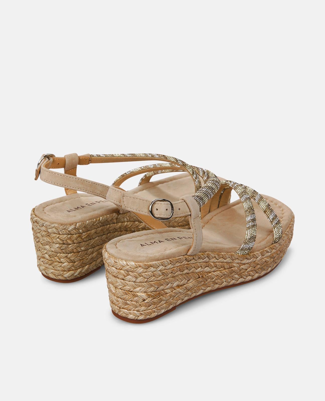 alma-en-pena-alfa-60754-keilsandalette-geflochten-strass-arena-5-cm image 2