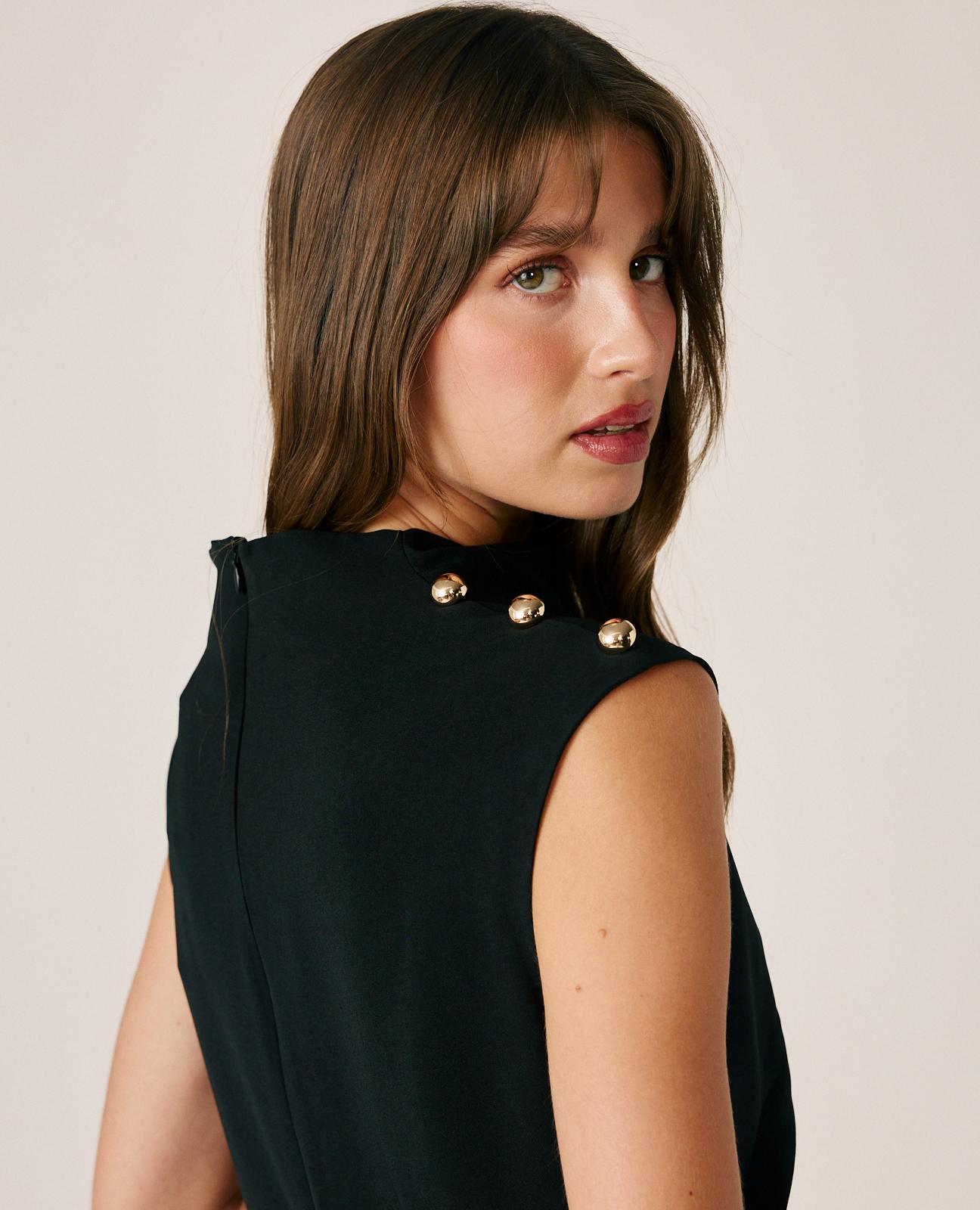 alma-en-pena-flowing-long-crepe-dress-langes-abendkleid-schwarz-drapierung image 3
