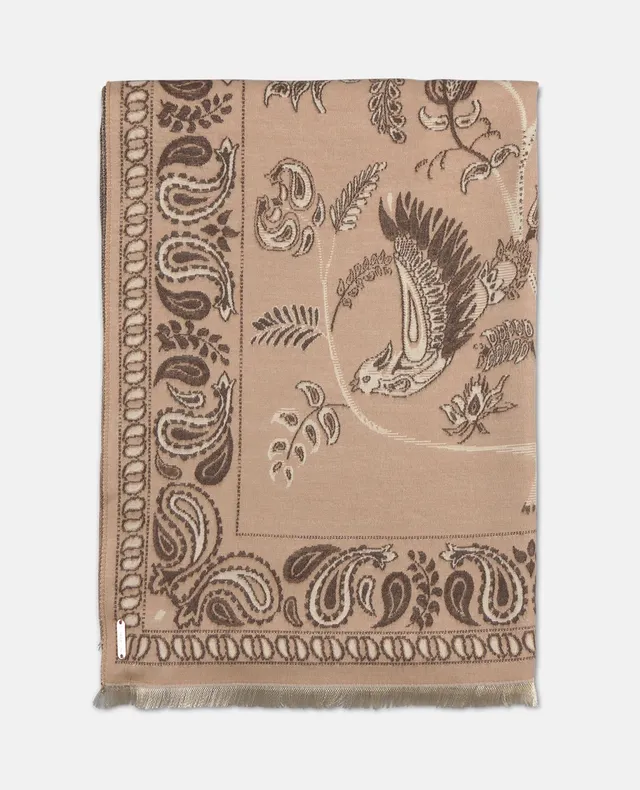 alma-en-pena-rectangular-scarf-rechteckschal-beige-botanik-print image 1