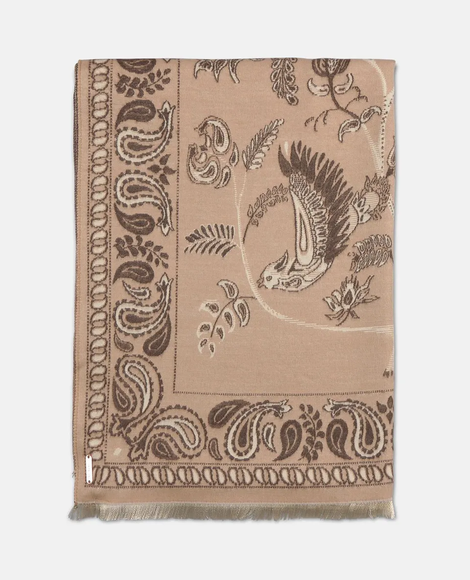 alma-en-pena-rectangular-scarf-rechteckschal-beige-botanik-print image 1
