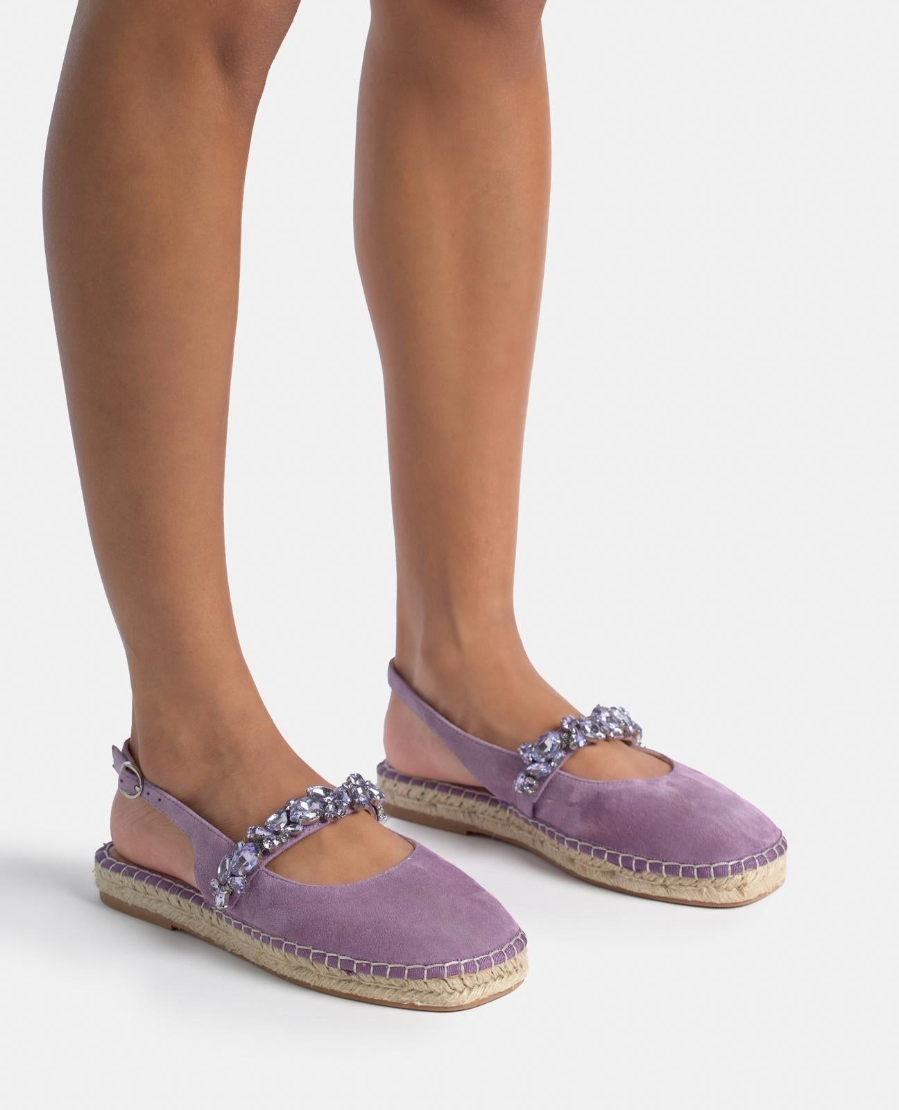 alma-en-pena-espadrilles-mit-strass-flache-ballerina-violett-2-3-cm image 4