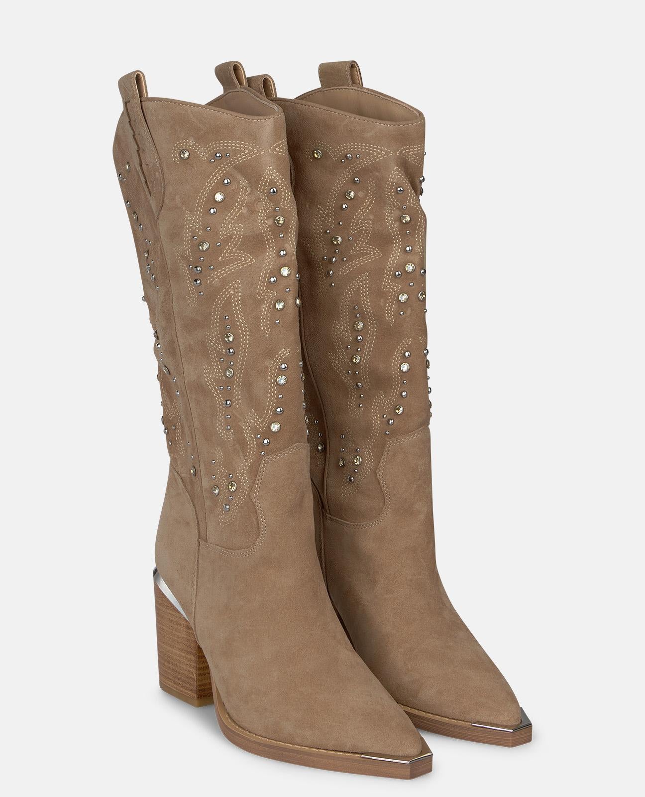 alma-en-pena-cowboy-stiefel-velours-vis-n-7-5-cm-blockabsatz image 2