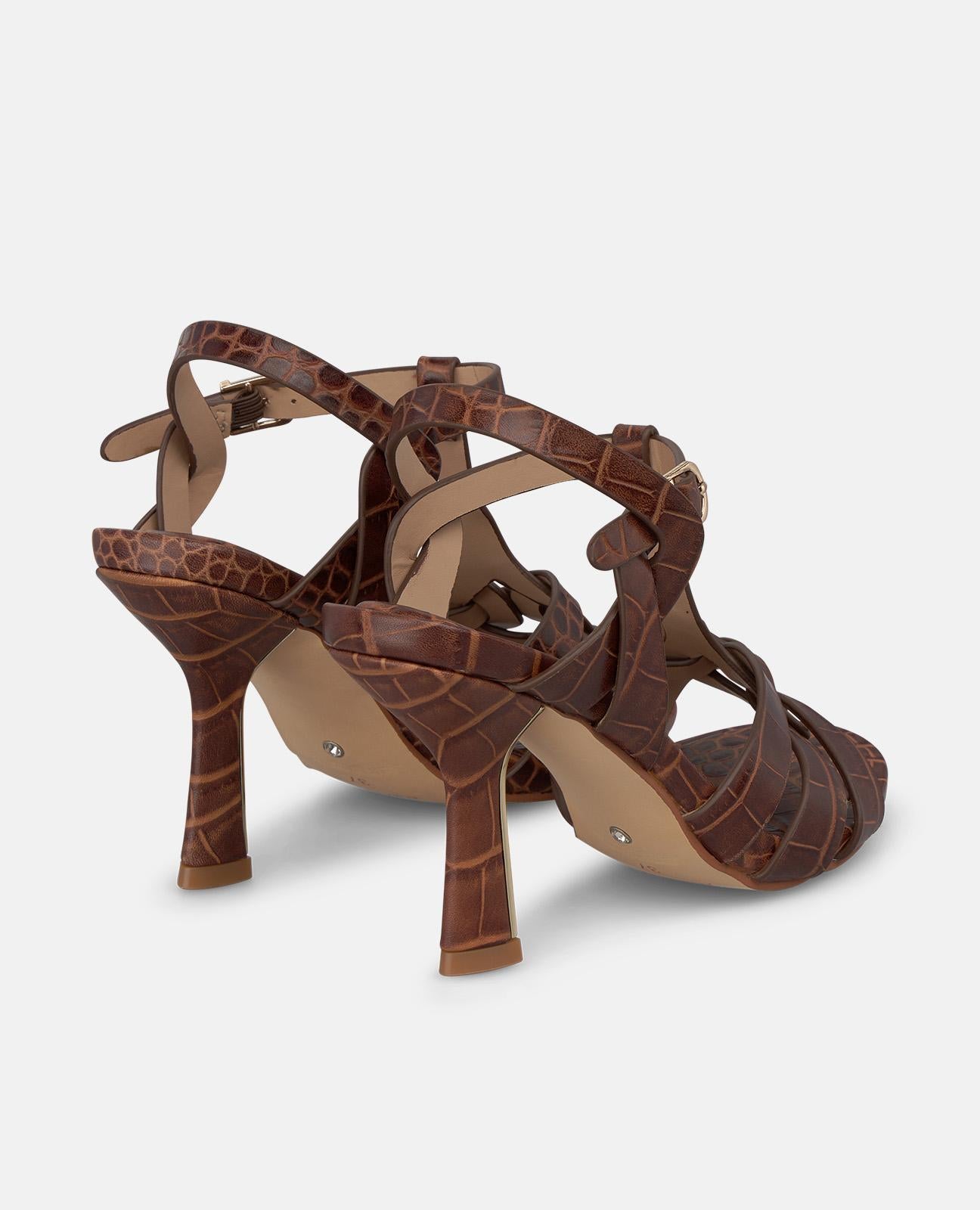 alma-en-pena-ledersandale-camel-mit-schnalle-und-8-cm-absatz image 3
