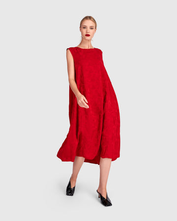alembika-suzu-swing-kleid-red-jacquard image 4