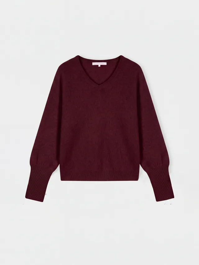 absolut-romane-poncho-pullover-mit-v-ausschnitt-und-puff-rmeln-aus-kaschmir-f-r- image 1