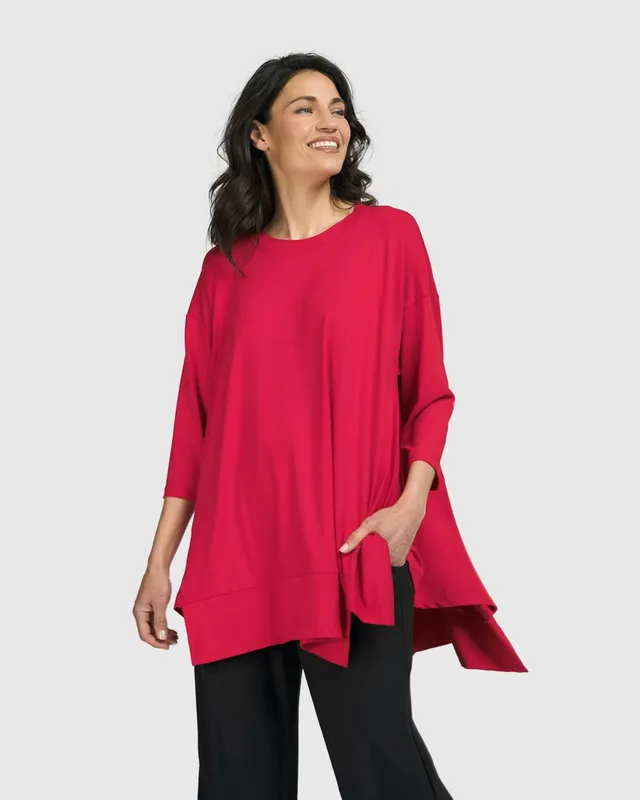 alembika-essential-oversized-trapeze-top-red-rose image 1