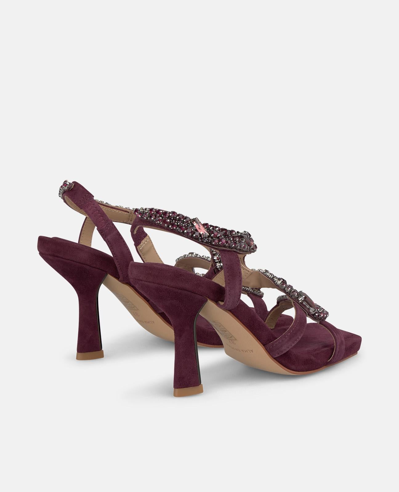 alma-en-pena-riemchensandale-bordeaux-snake-strass-9-cm image 3