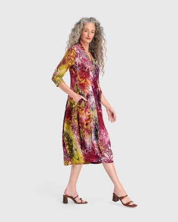 alembika-confetti-cocoon-dress-damen-kleid-raspberry-gold image 6