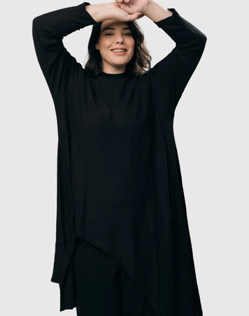 alembika-grace-waffle-hi-lo-top-damen-schwarz image 5
