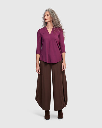alembika-essential-v-neck-top-sangria-jersey-3-4-arm image 6