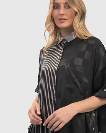 alembika-luxe-satin-trapeze-shirt-mix-satin-bluse image 2