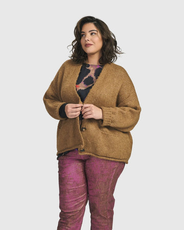 alembika-sylvia-crop-cardigan-damen-strickjacke-sepia image 2