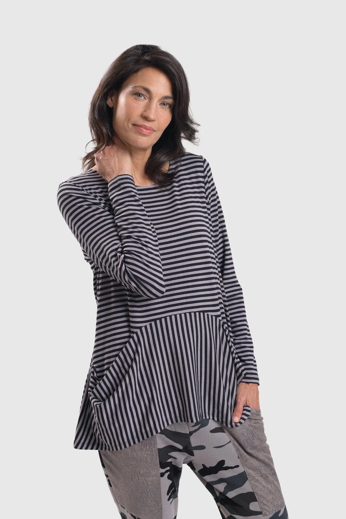 alembika-urban-bliss-top-stripe-damen-jersey-top-mit-taschen image 1