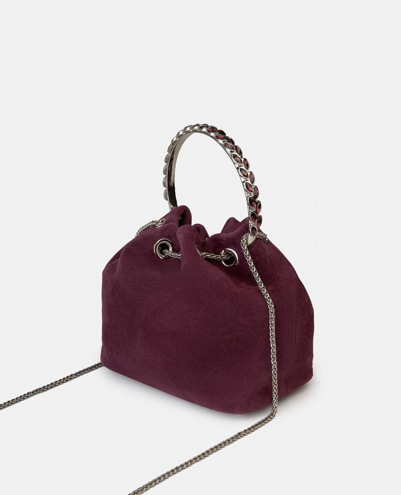 alma-en-pena-bowler-bag-mit-anh-nger-detail-bordeaux image 2