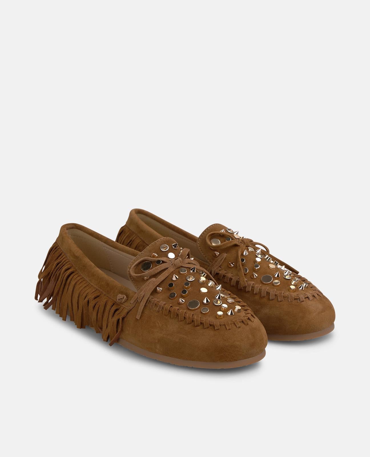 alma-en-pena-alfa-64090-loafer-mokassin-aus-wildleder-camel-mit-fransen image 2