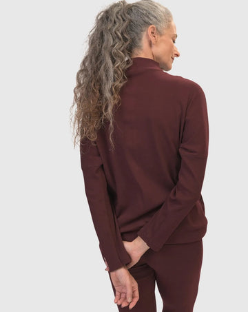 alembika-zen-drawstring-sweatshirt-wine-pullover image 2