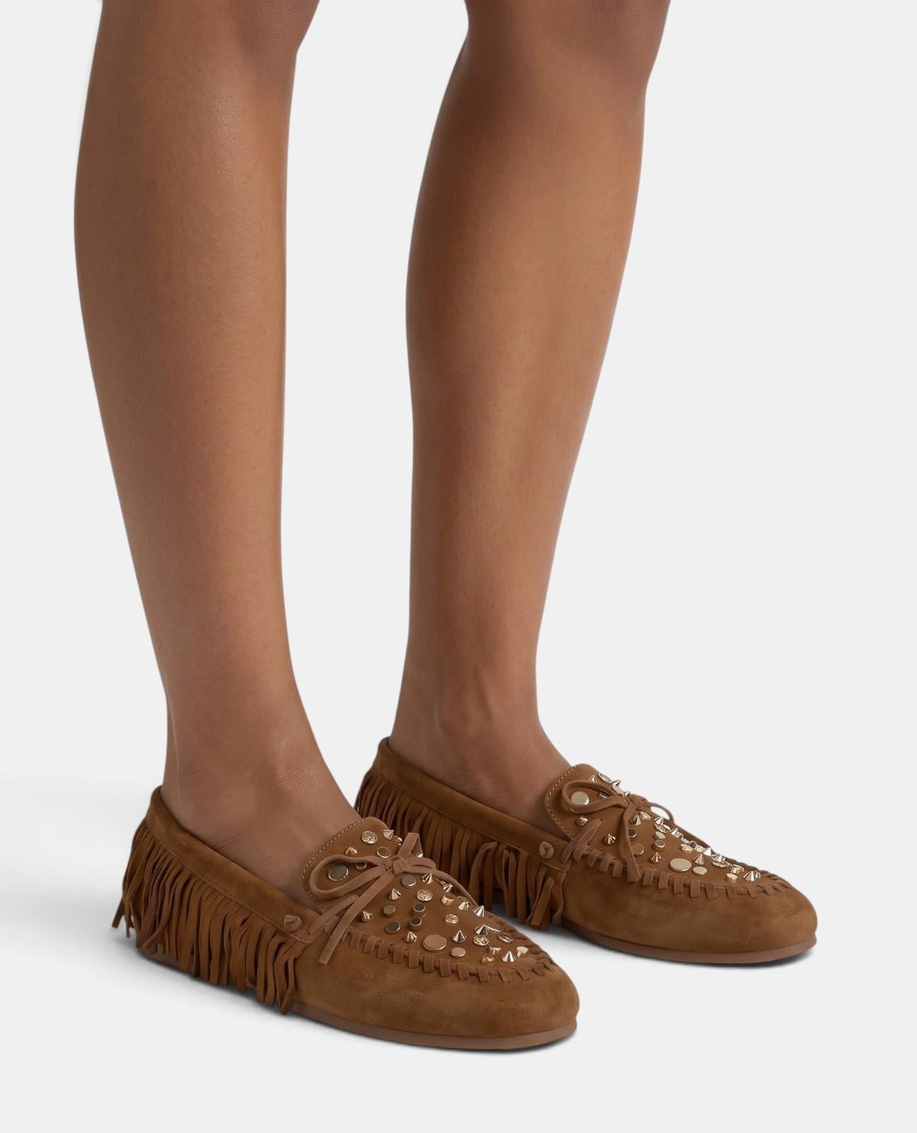 alma-en-pena-alfa-64090-loafer-mokassin-aus-wildleder-camel-mit-fransen image 5