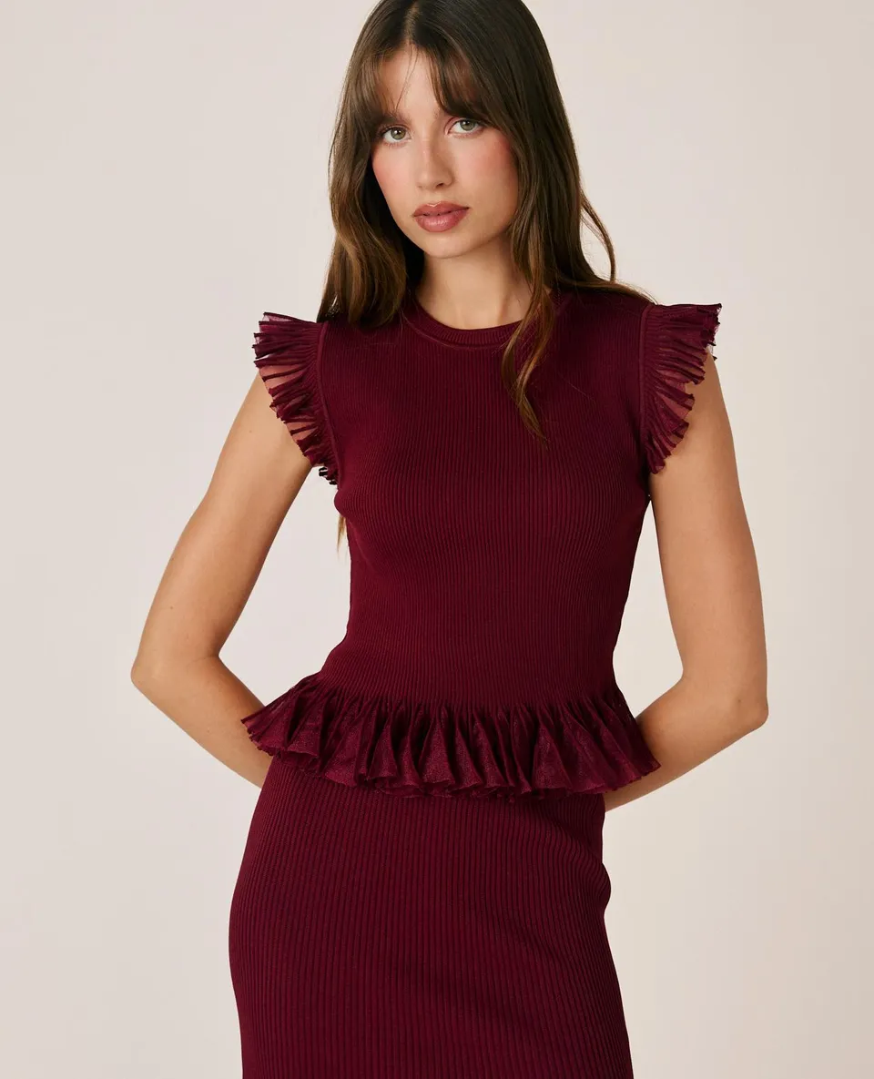 alma-en-pena-ruffled-tank-top-ripp-top-bordeaux image 1