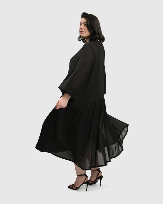 alembika-cultured-club-popover-kleid-black image 1