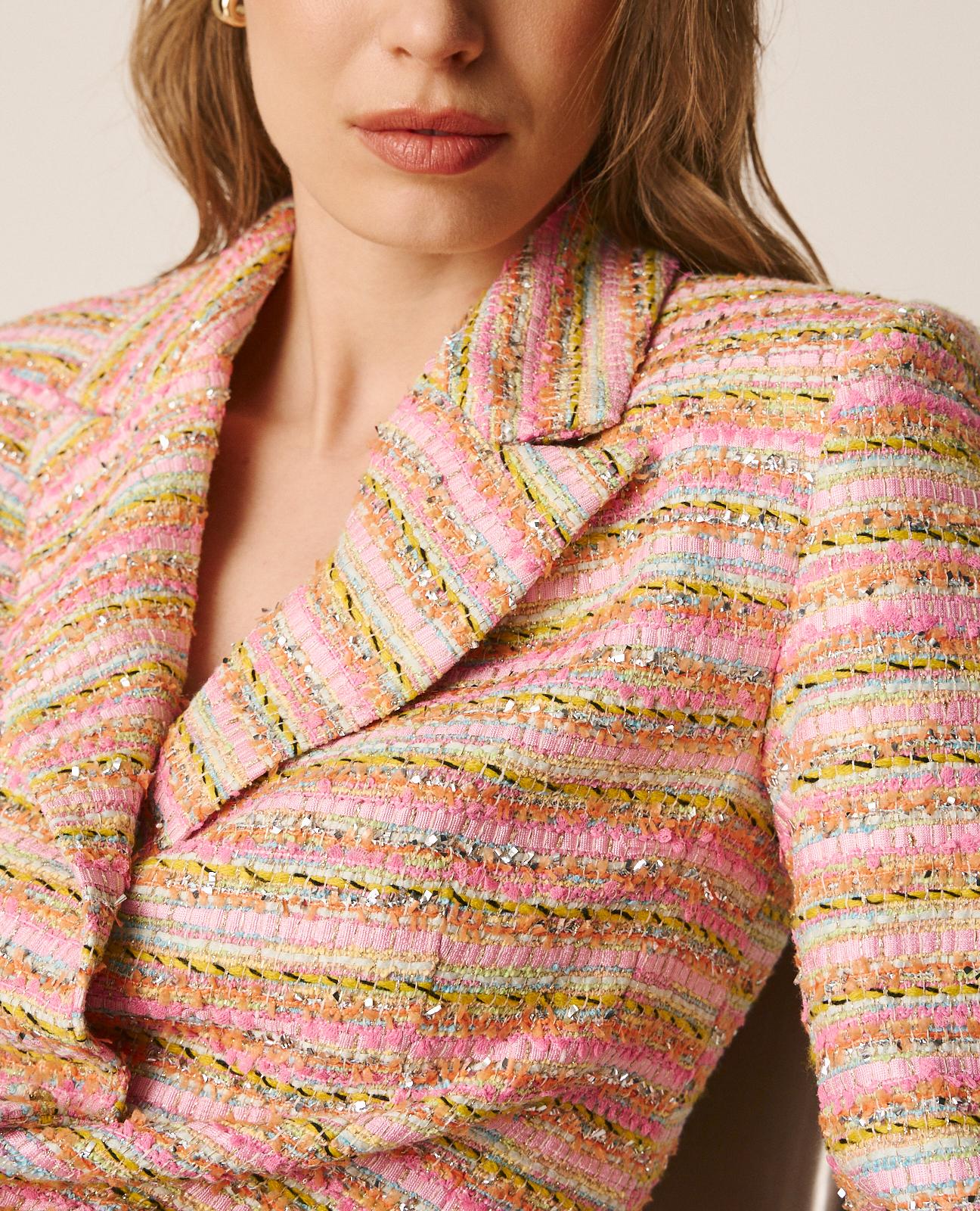 alma-en-pena-striped-blazer-tweed-multicolor-fitted image 7