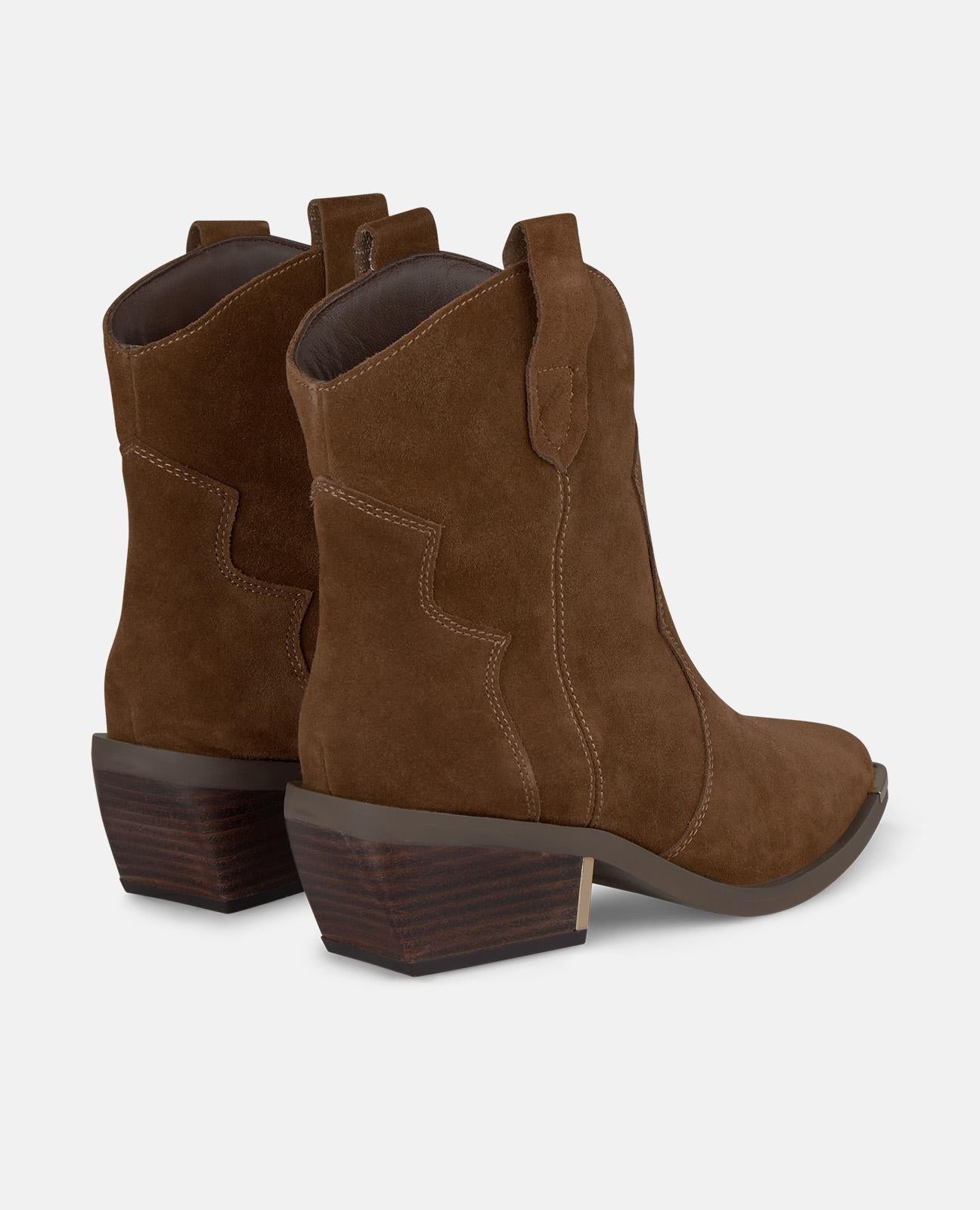 alma-en-pena-cowboy-flat-bootie-flache-damen-stiefelette-camel image 3
