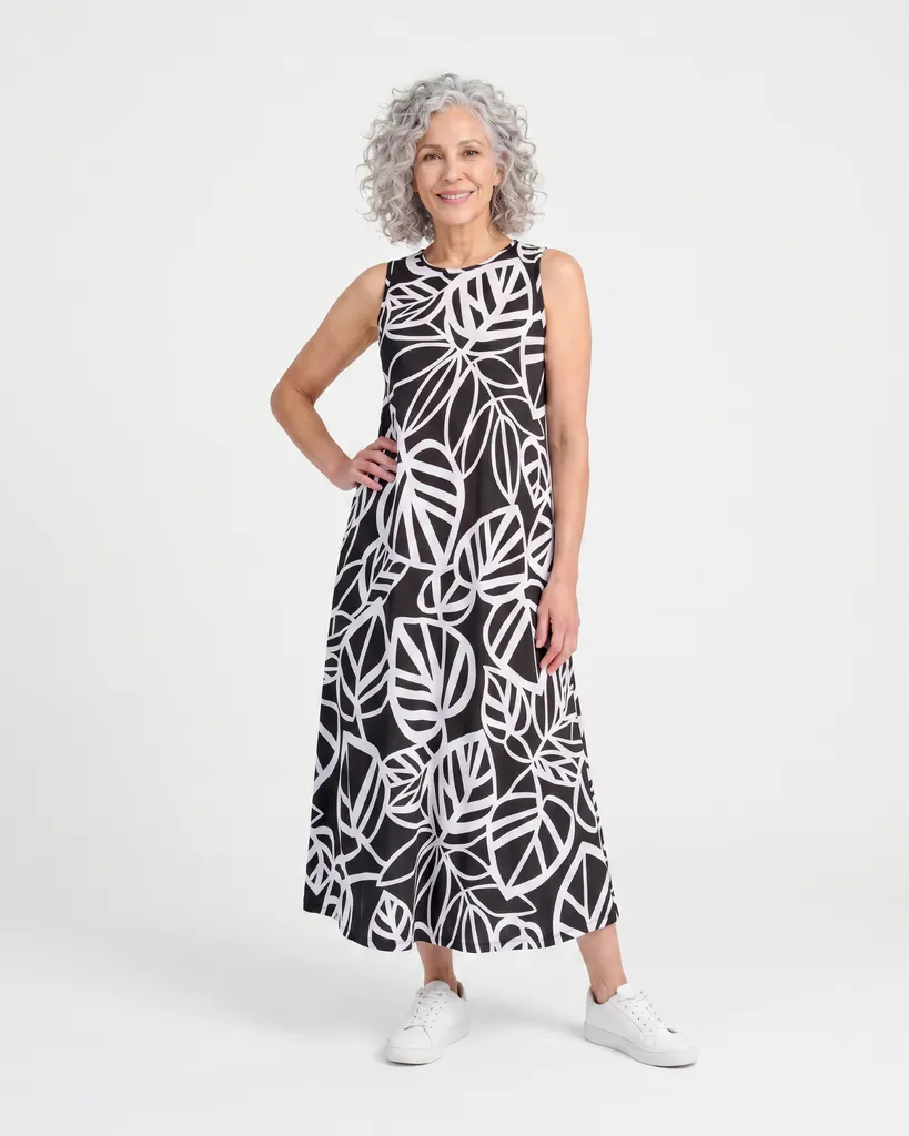 alembika-fronda-a-linie-midi-kleid-mono image 1