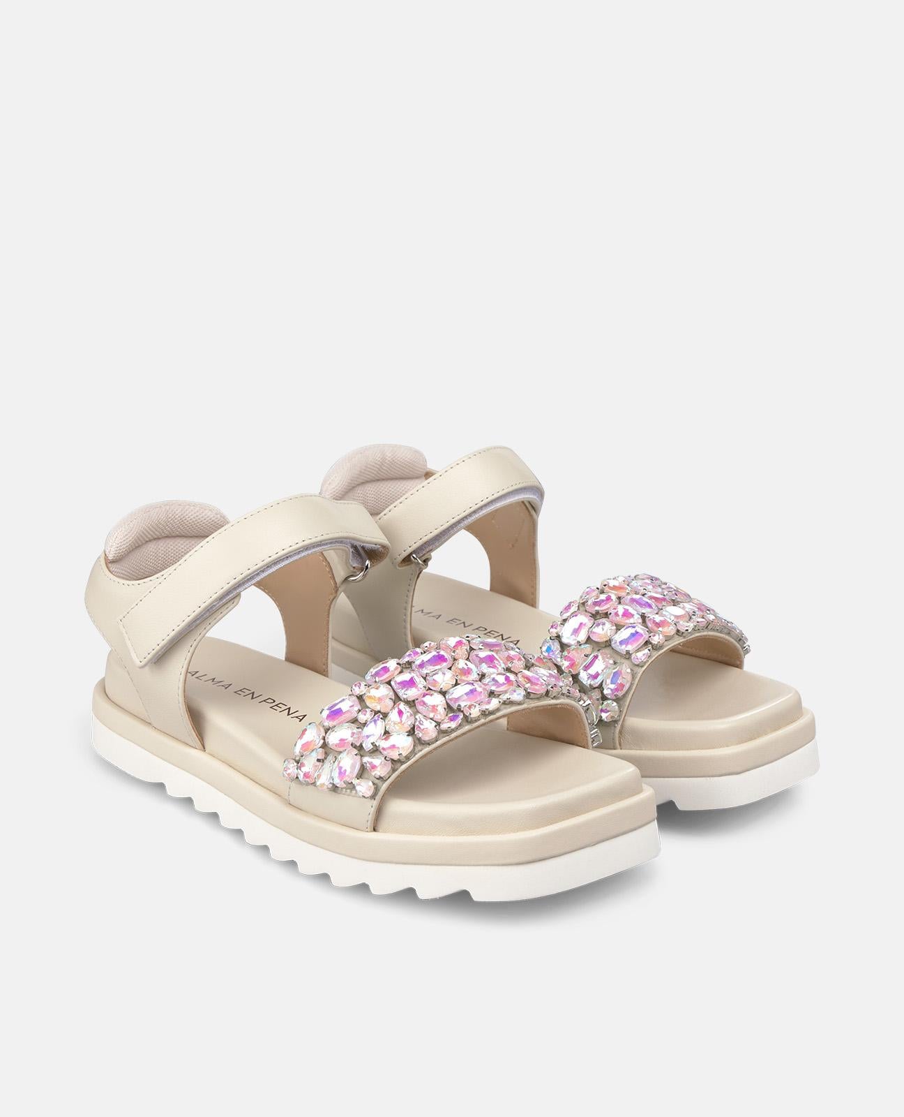 alma-en-pena-track-strap-flache-sandale-wei-strass-2-cm image 2