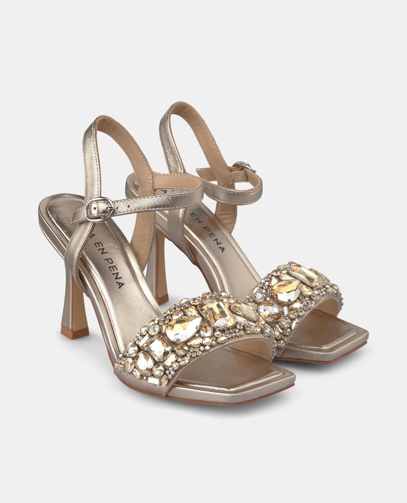 alma-en-pena-sandale-mit-riemen-high-heel-sandale-bronze-9-cm-eckig image 2