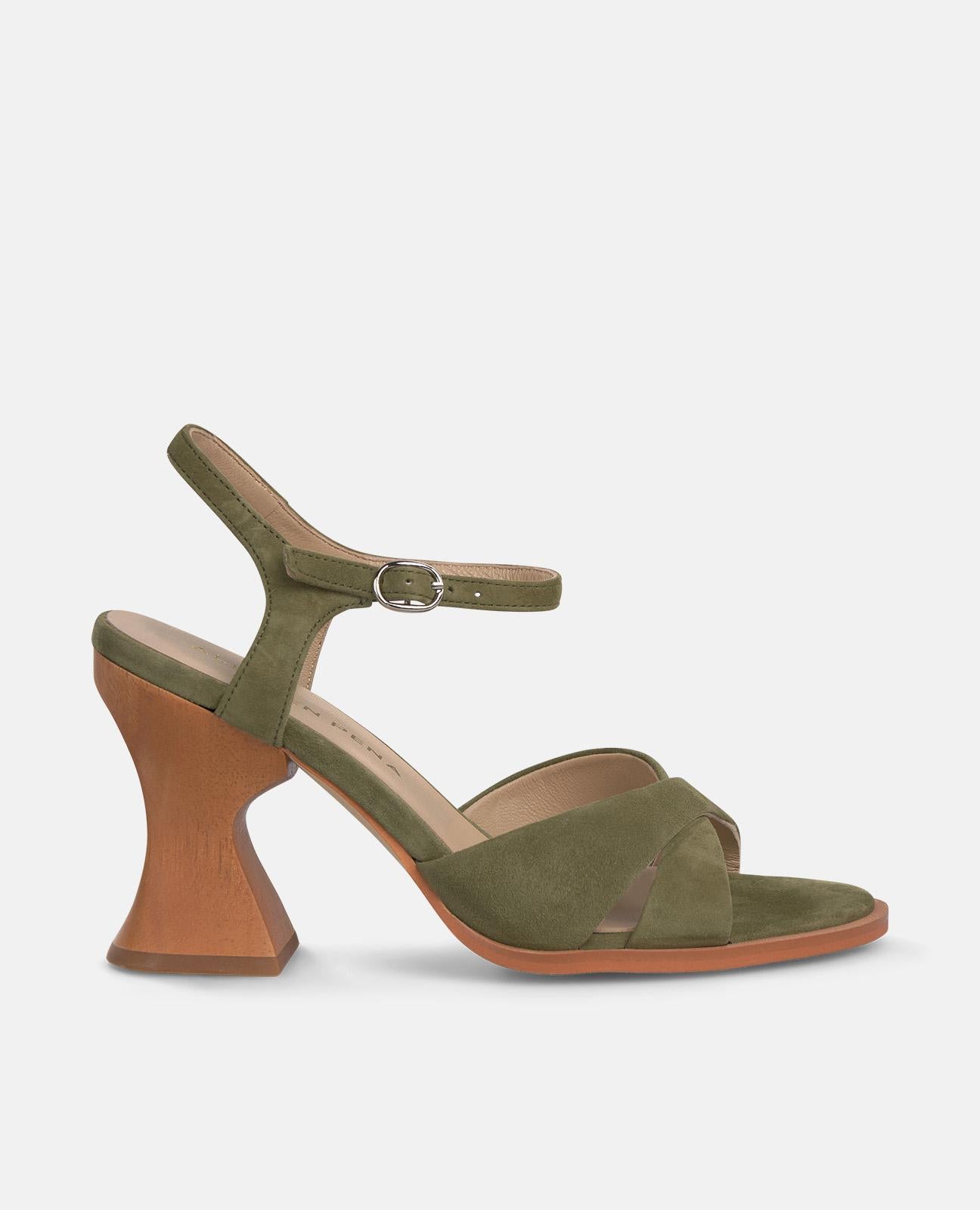 alma-en-pena-wooden-heel-sandal-riemchen-sandalette-in-khaki-10-cm image 2