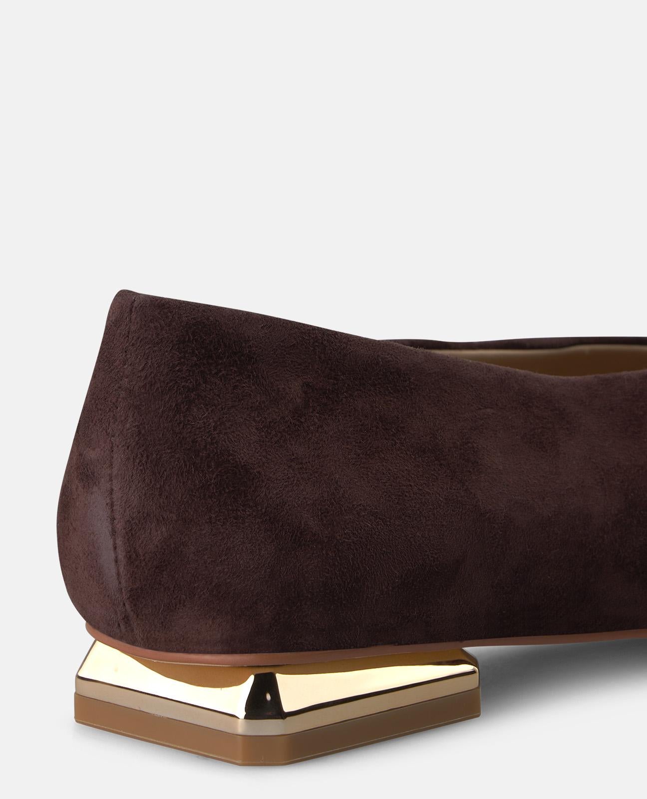 alma-en-pena-ballerinas-spitz-aus-veloursleder-braun image 4