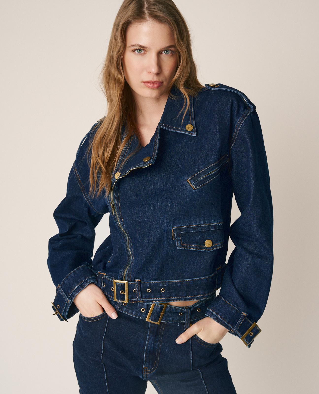 alma-en-pena-bikerjacke-denim-dunkelblau-mit-elasthan image 3