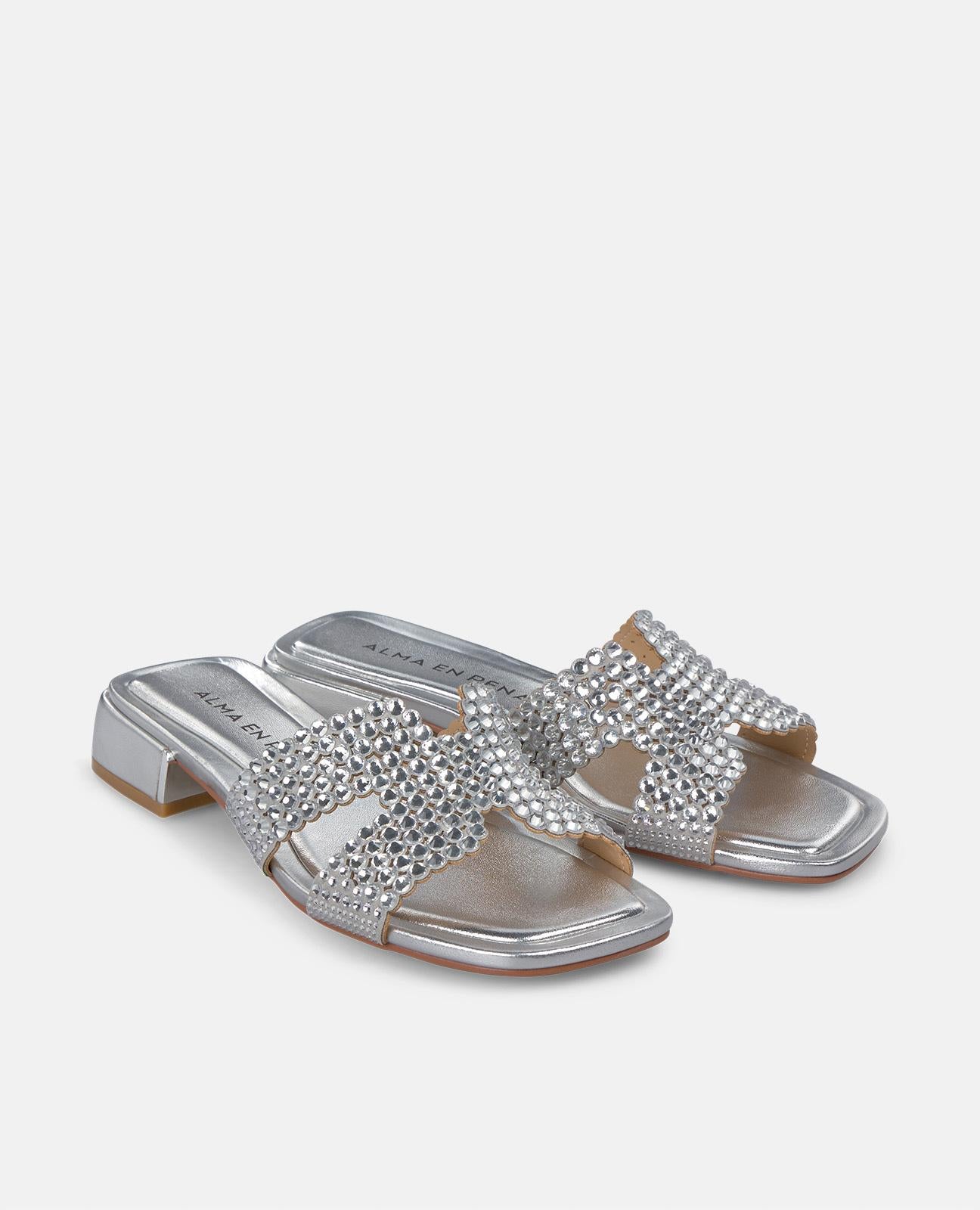alma-en-pena-flat-jewel-sandal-flache-sandale-silber-mit-strassband image 2