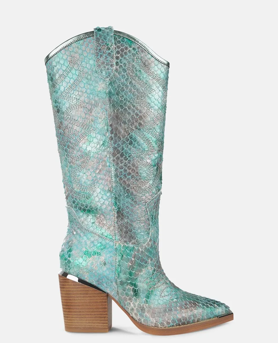 alma-en-pena-cowboy-boot-damen-cowboystiefel-t-rkis-mit-8-5-cm-absatz image 1