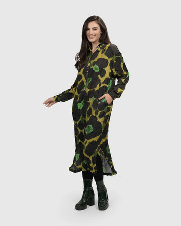 alembika-olive-martini-shirt-dress-emerald-crinkle-satin-hemdkleid image 7