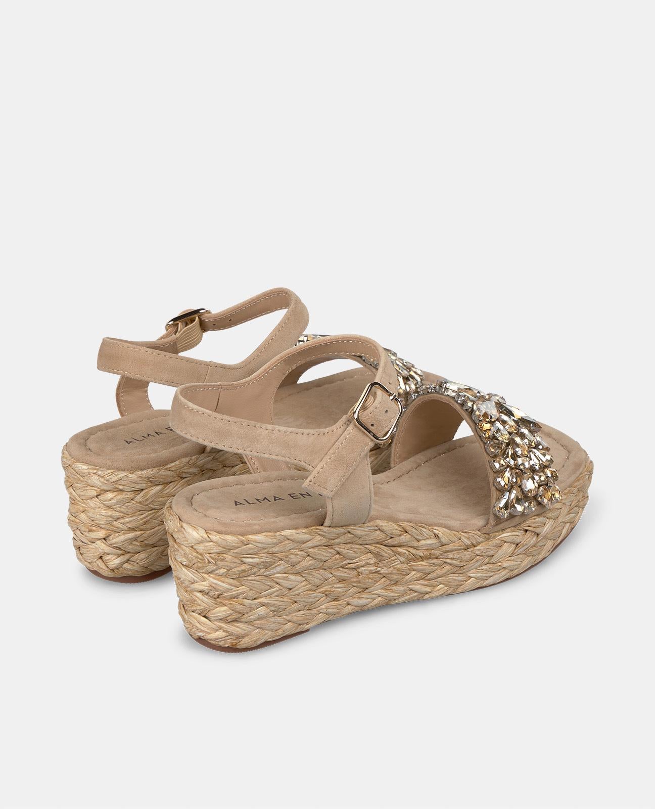 alma-en-pena-keilsandalette-sand-5-cm-mit-schnalle image 3