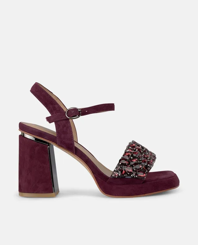 alma-en-pena-high-heel-sandalen-mit-perlen-strass-bordeaux-8-5-cm image 1
