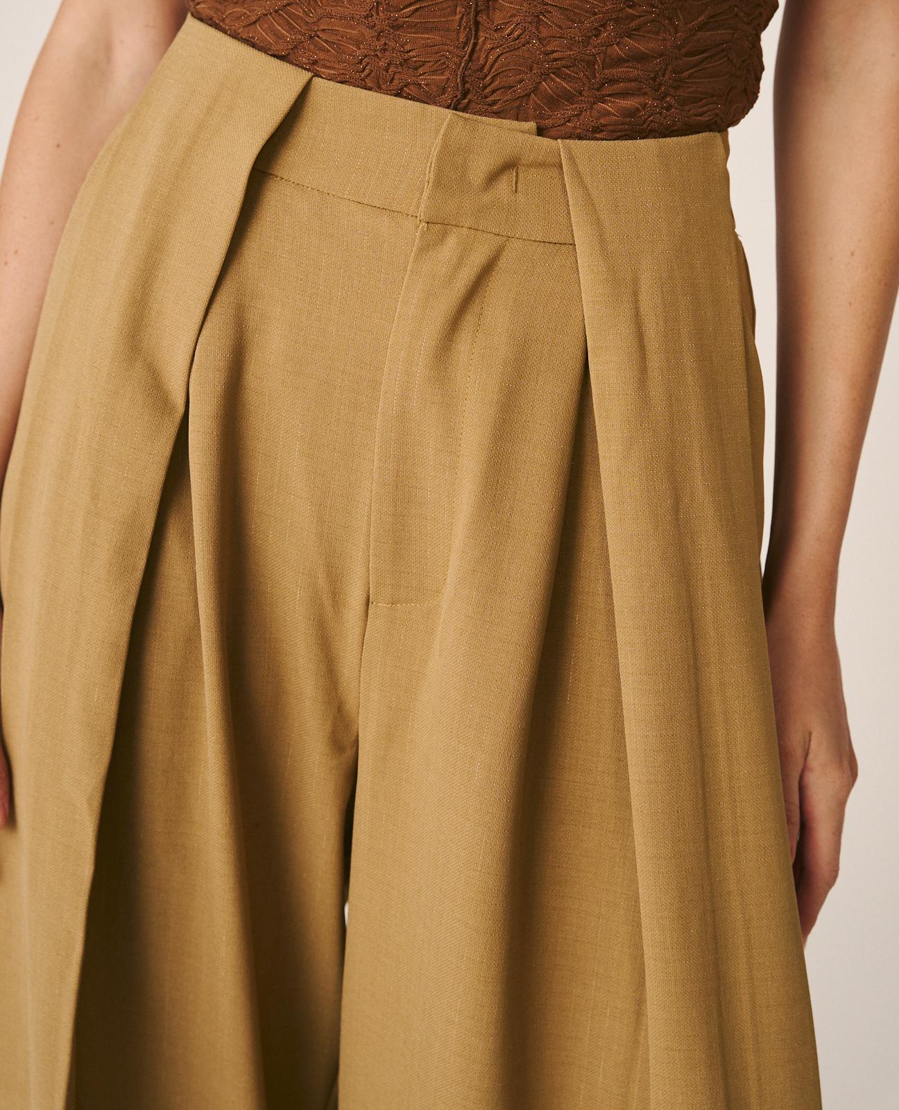 alma-en-pena-wide-leg-twill-hose-beige-high-waist image 4