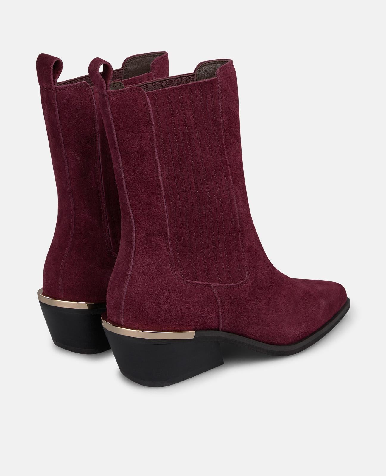 alma-en-pena-chelsea-stiefeletten-bordeaux-aus-veloursleder-mit-4-5-cm-blockabsa image 3