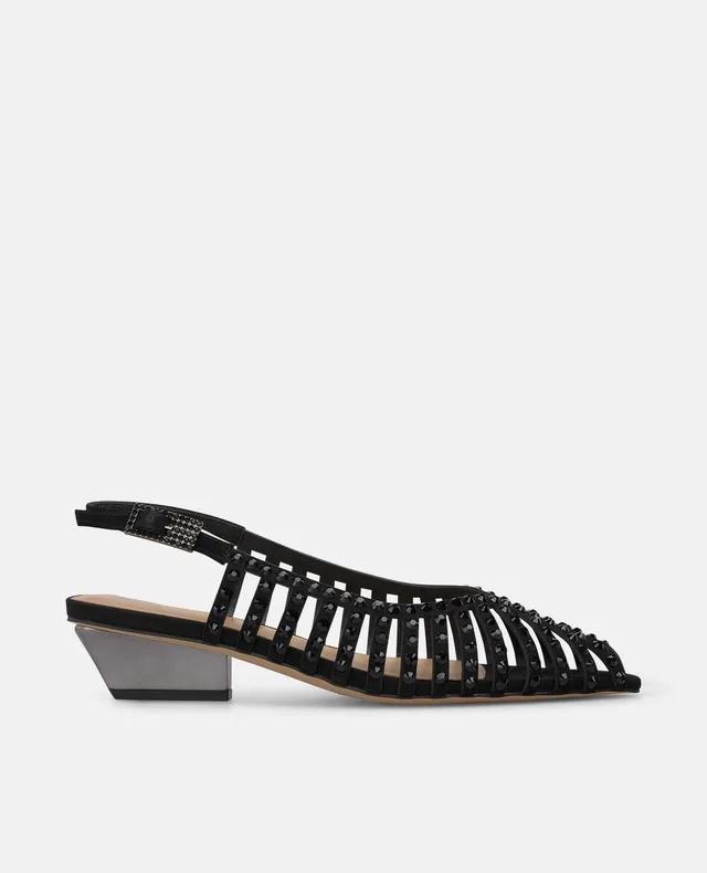 alma-en-pena-shiny-pumps-schwarz-mesh-mit-strass-5-cm-blockabsatz image 1
