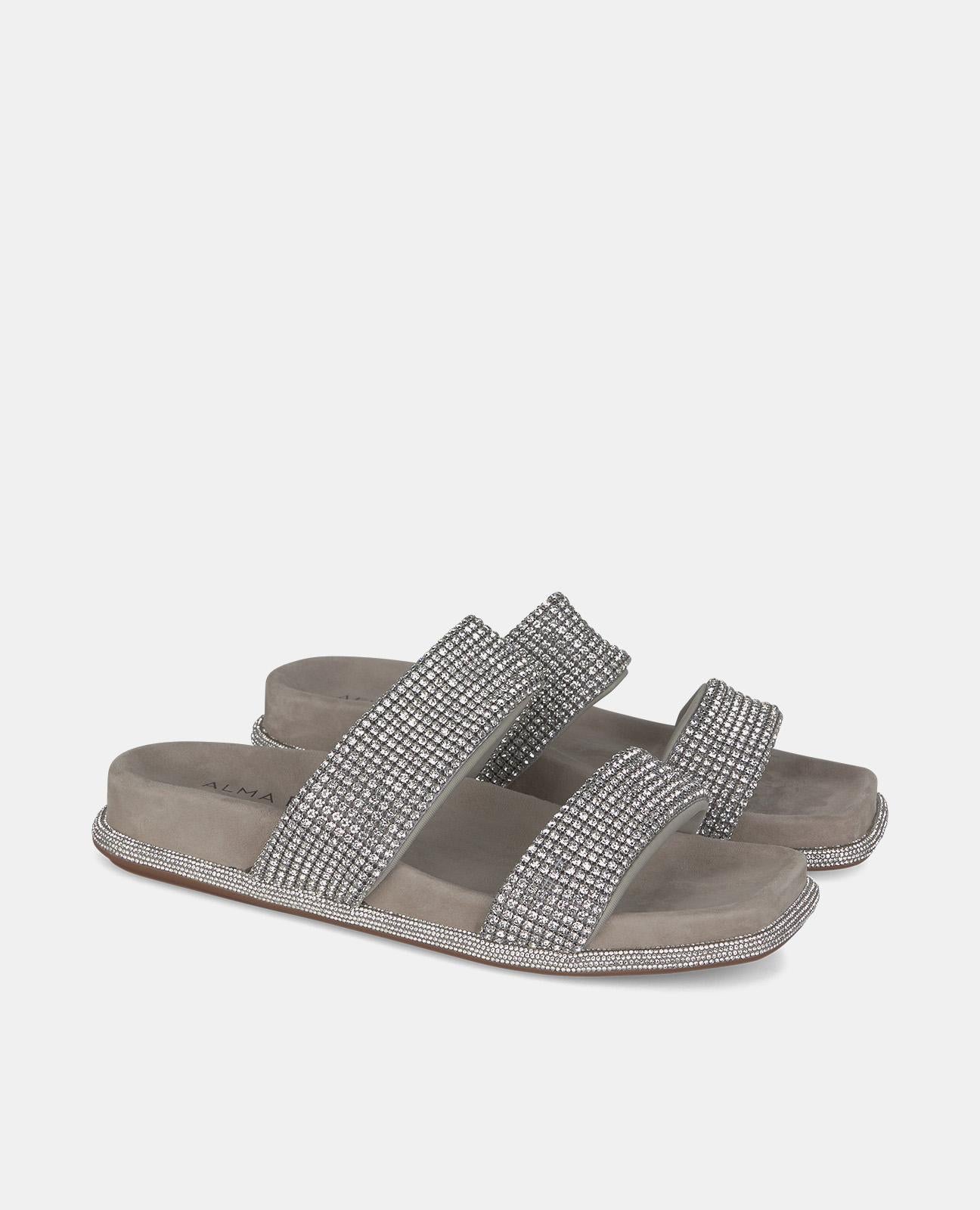 alma-en-pena-flat-sandal-with-strass-straps-flache-sandalen-braun image 2