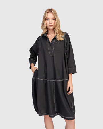 alembika-panama-oversized-hemdkleid-black-denim image 4